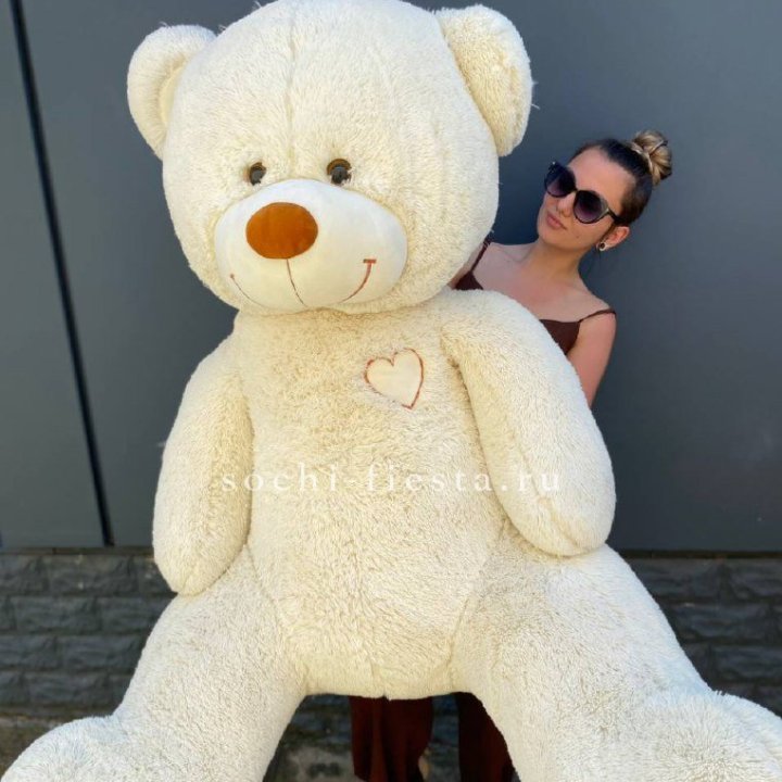 Белый плюшевый мишка большой в Рыбинске