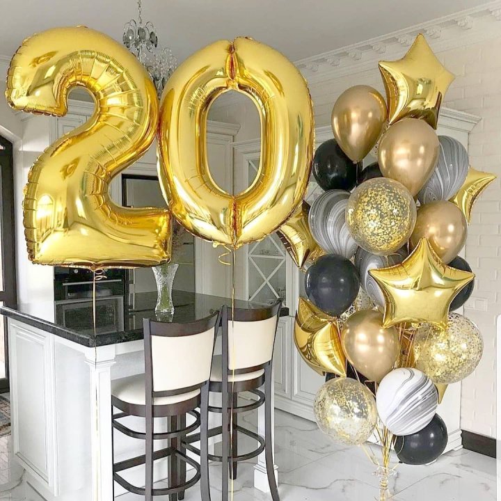 Фольгированный шар Золотая Цифра в Рыбинске