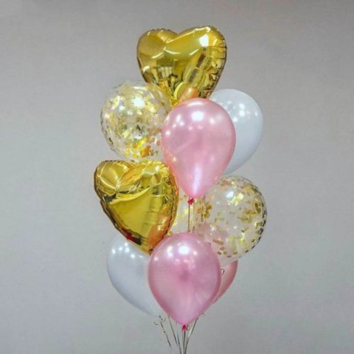 Облако шаров "Рози голд" в Рыбинске