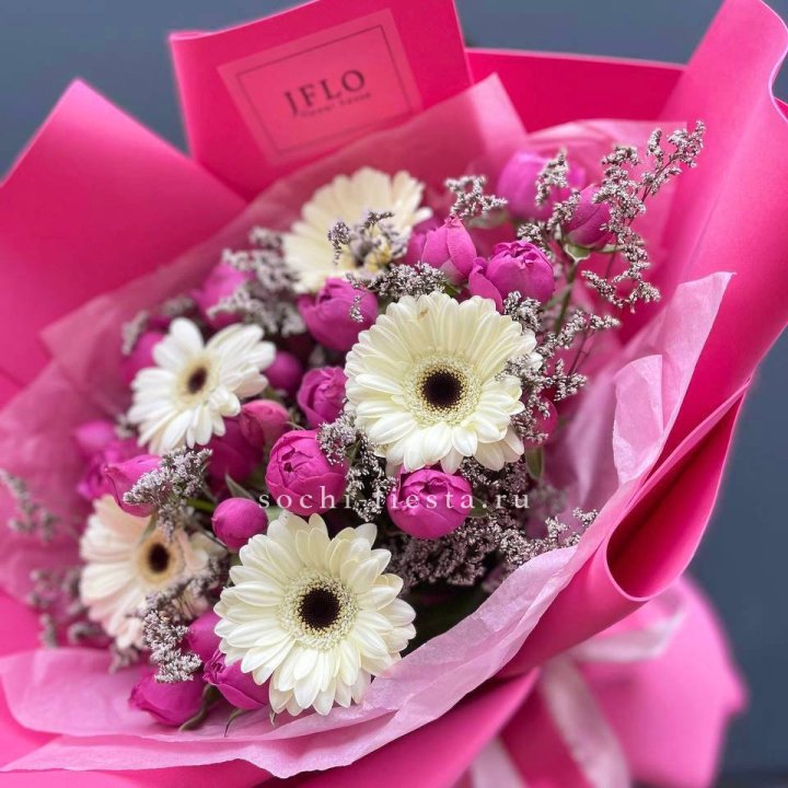 Букет гербер и мисти бабблс  в Рыбинске