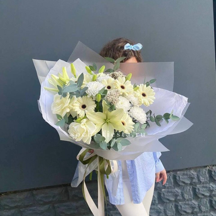 Букет с лилией и герберой в Рыбинске