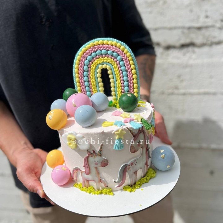 Торт "Радуга с единорогом" в Рыбинске