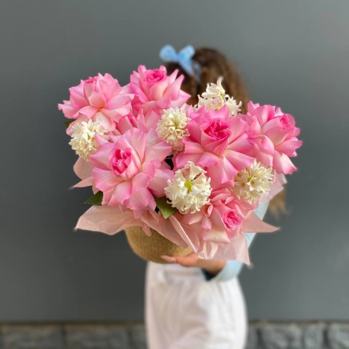 Дуо розы и гиацинты в Рыбинске