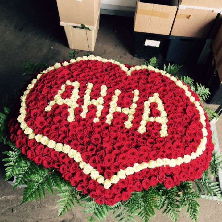 555 роз с именем в Рыбинске