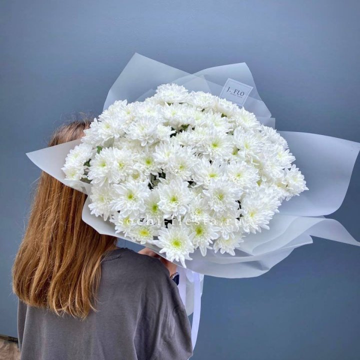 Букет хризантем "Белая снежинка" в Рыбинске