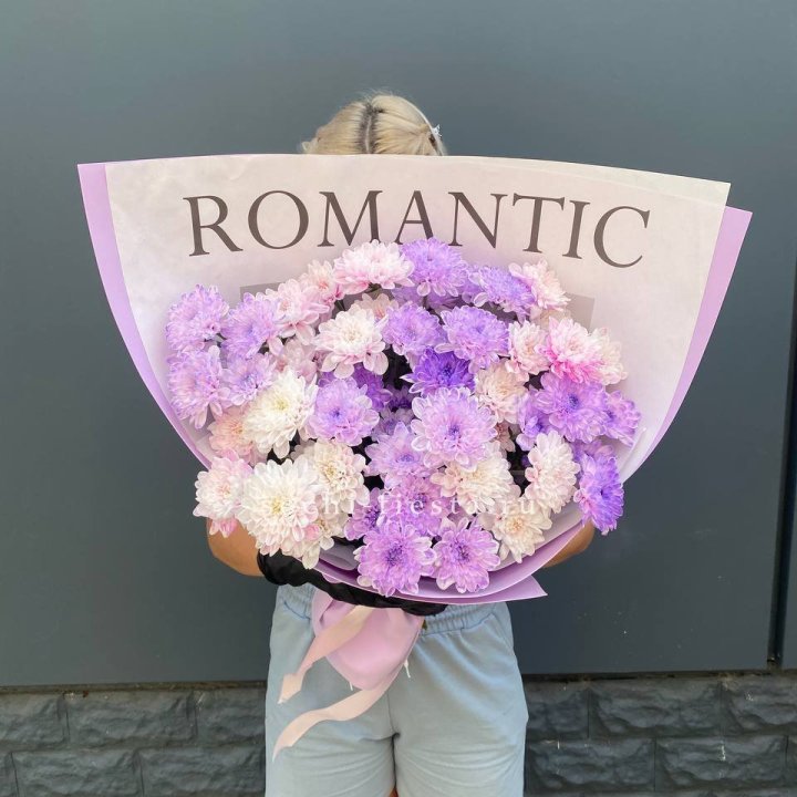 Букет сиреневых хризантем в Рыбинске