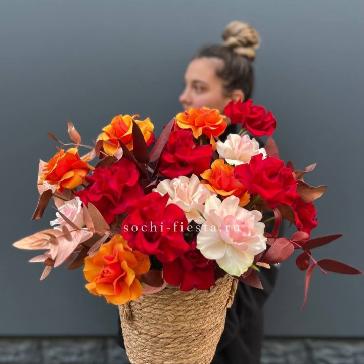 Авторский бокс "Роксана" в джутовом кашпо в Рыбинске