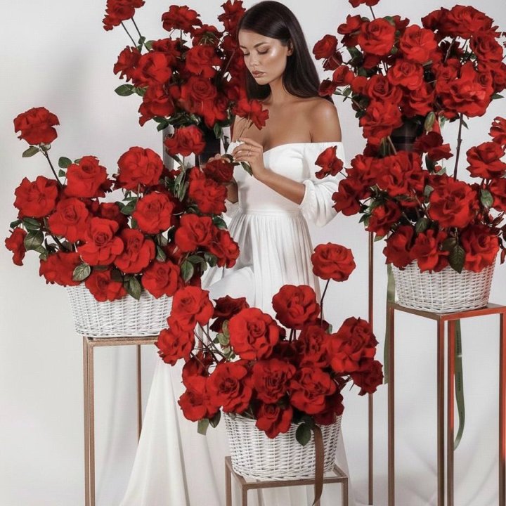 Сет из красных французских роз в Рыбинске