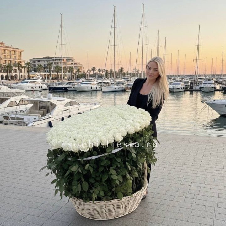 301 высокая роза в корзине в Рыбинске