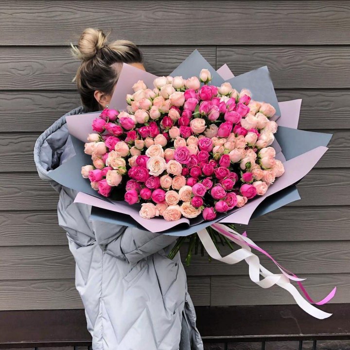 55 роз микс кустовых в Рыбинске