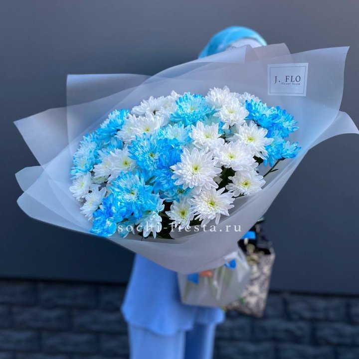 Букет хризантем "Голубая снежинка" в Рыбинске
