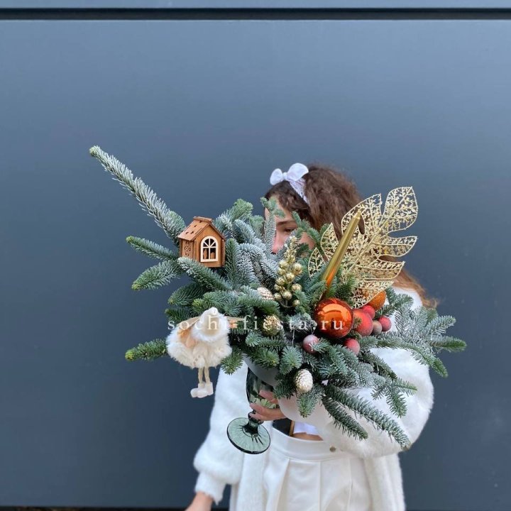 Композиция в бокале огненная  в Рыбинске