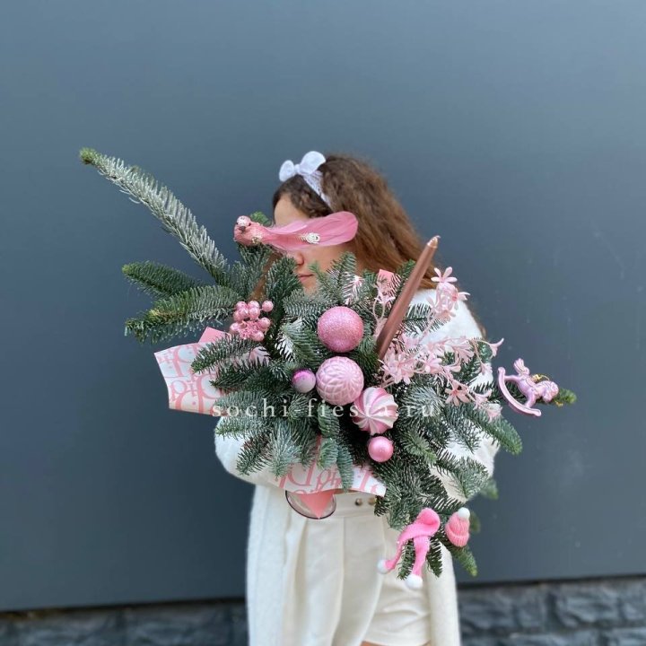 Композиция бокал розовый в Рыбинске