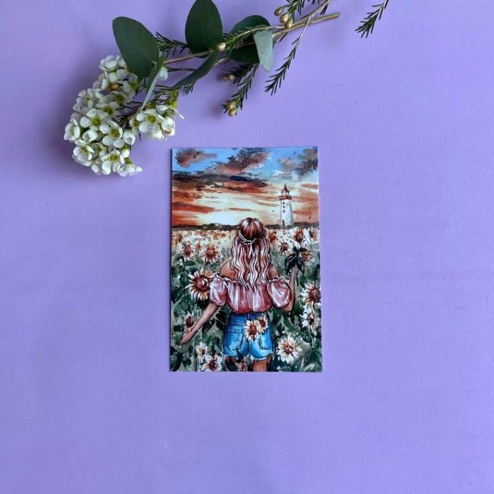 Открытка к букету "Подсолнух" в Рыбинске