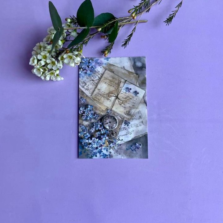 Открытка к букету "Время" в Рыбинске