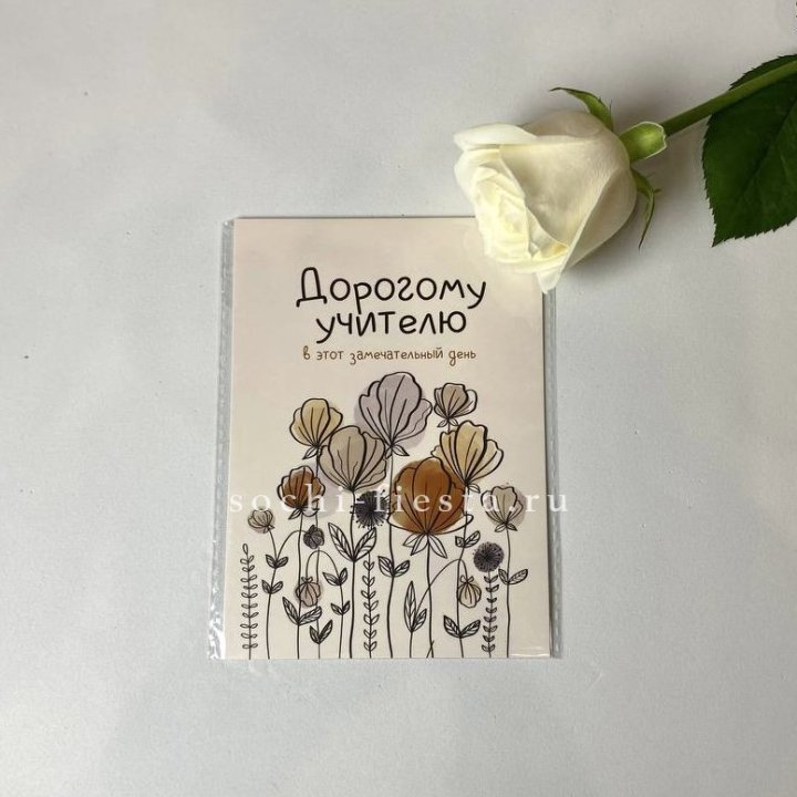 Открытка к букету "Дорогому учителю" в Рыбинске