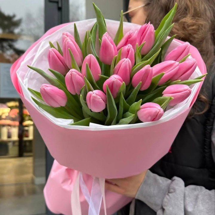  19 розовых тюльпанов в Рыбинске