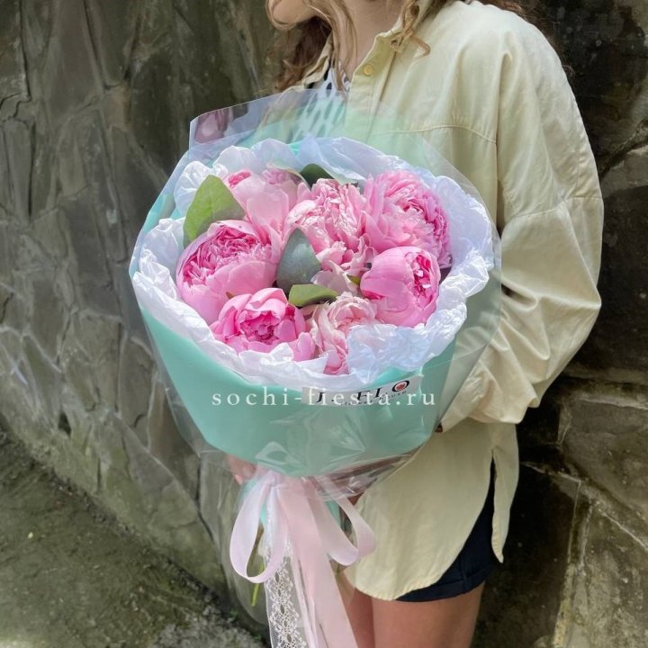 7 зефирных пионов в фоамиране в Рыбинске