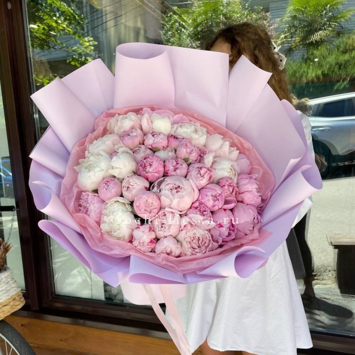 51 розовый пион в Рыбинске