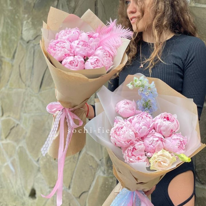 7 зефирных пионов  в Рыбинске