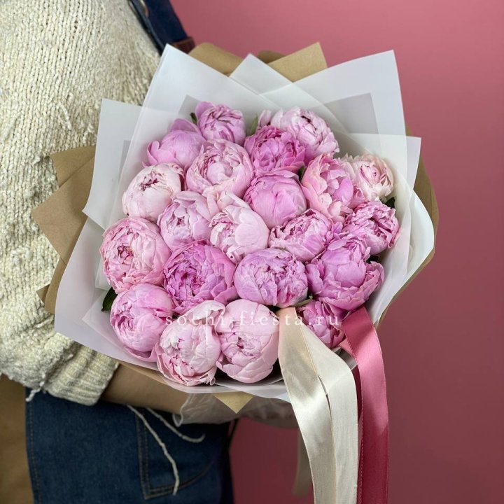 Букет из 21 пионов в Рыбинске