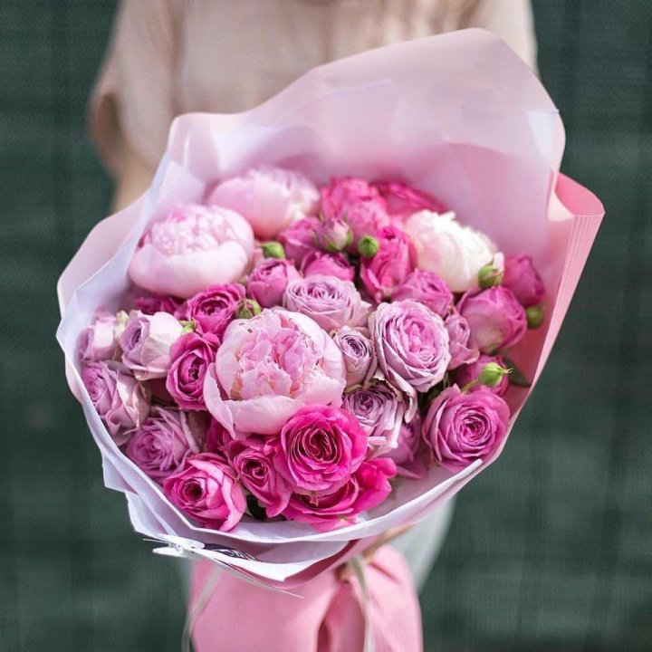 Букет с пионами "Леси" в Рыбинске