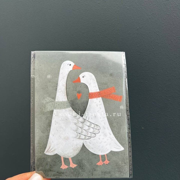 Открытка к букету "Гуси” в Рыбинске