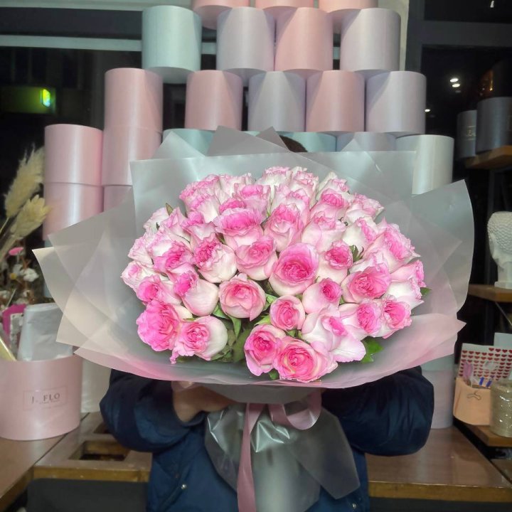  51 розовых роз в Рыбинске
