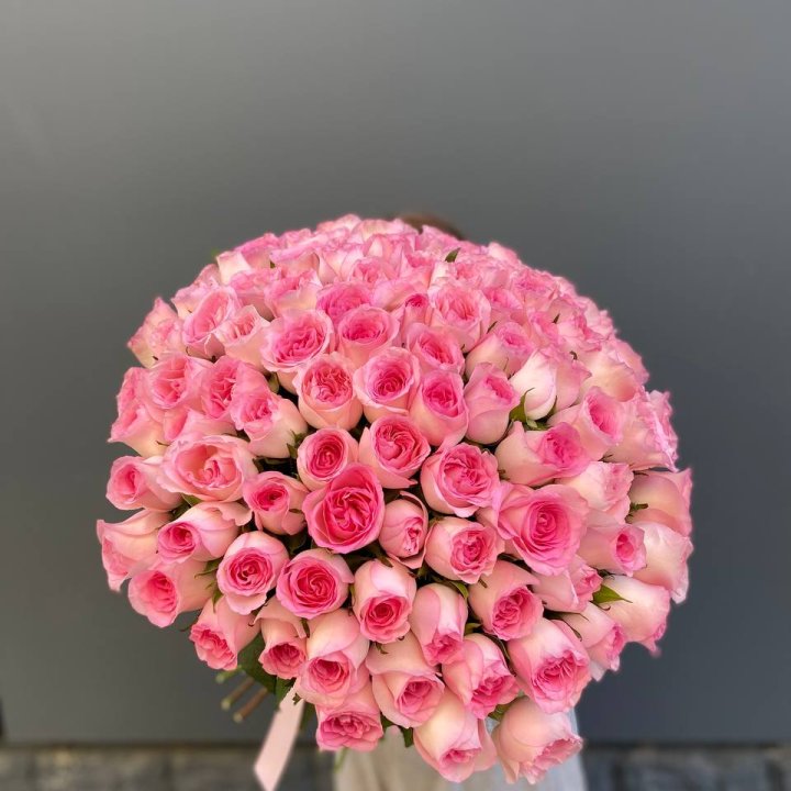 101 розовая роза в Рыбинске