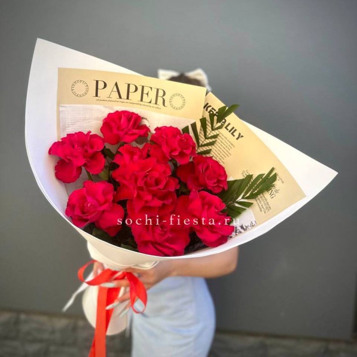9 Красных французских роз Чико в Рыбинске