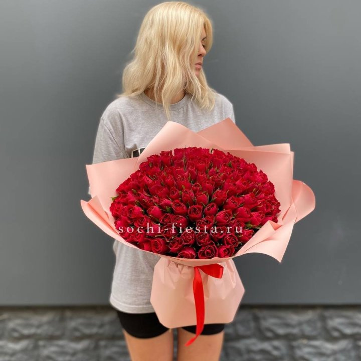 101  красная кенийская роза  в Рыбинске