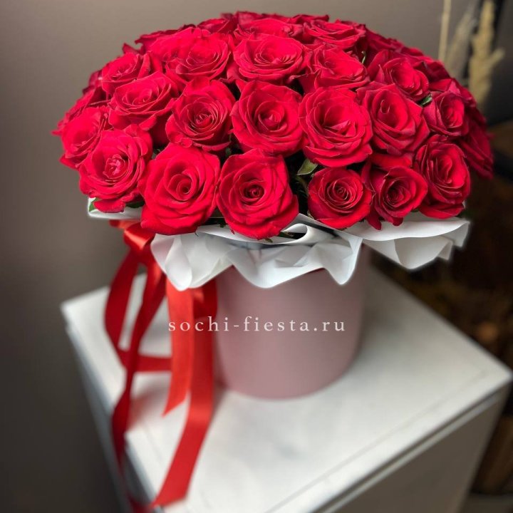 Красные розы 51шт  в коробке в Рыбинске