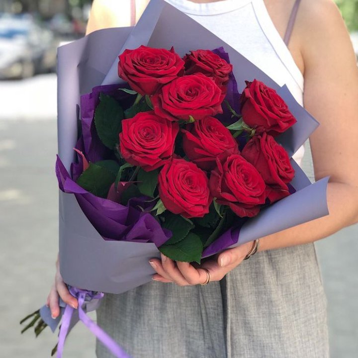 9  красных роз №1 в Рыбинске
