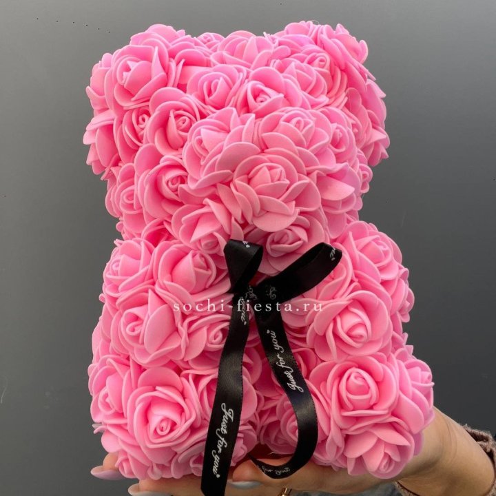 Игрушка медведь из розовых роз в Рыбинске