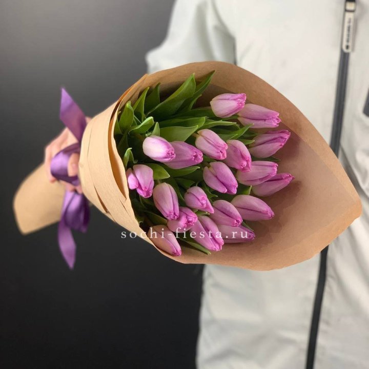 19 розовых  тюльпанов в Рыбинске