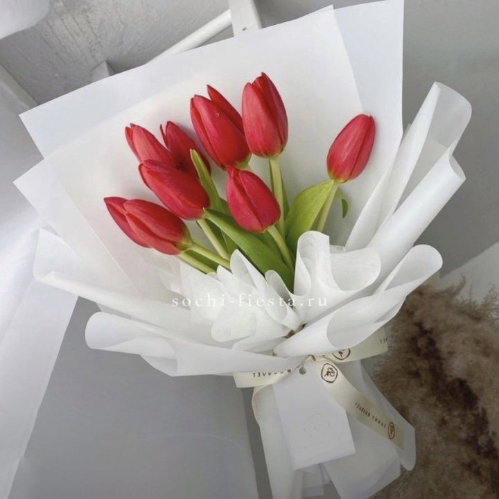 Букет красных тюльпанов в Рыбинске