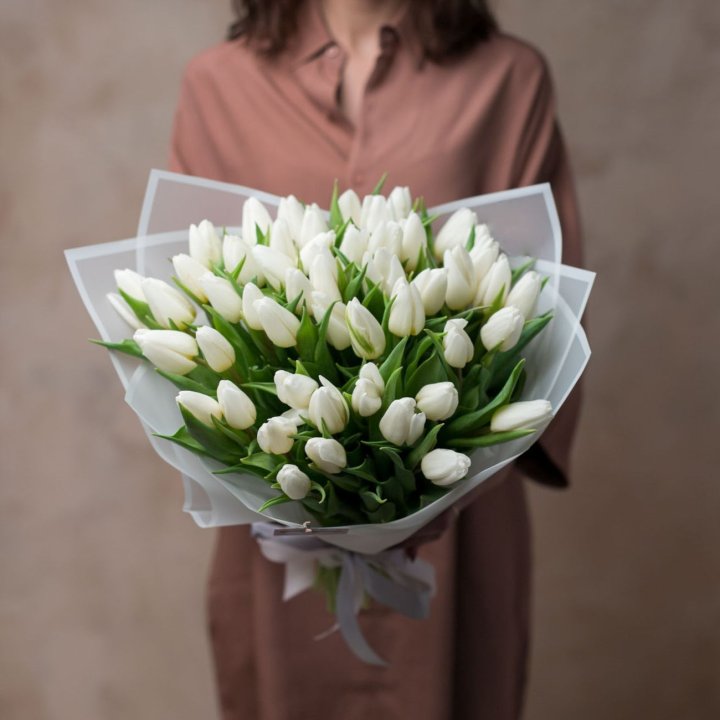 51 белый тюльпан в Рыбинске