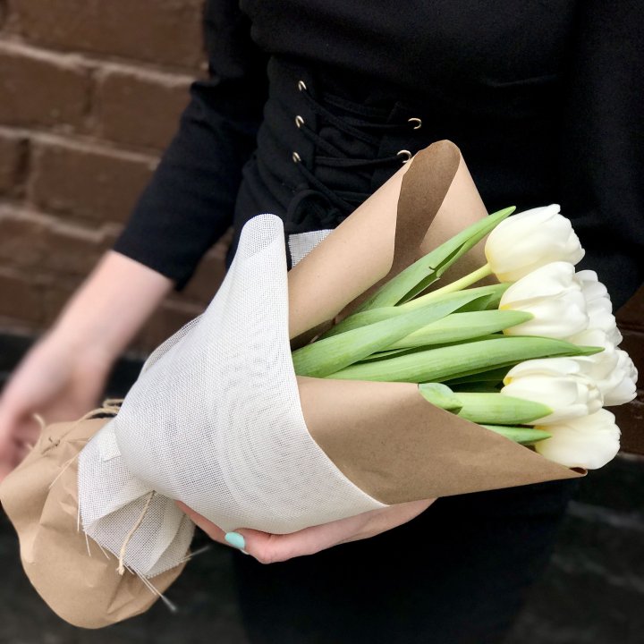 Букет белых тюльпанов в Рыбинске