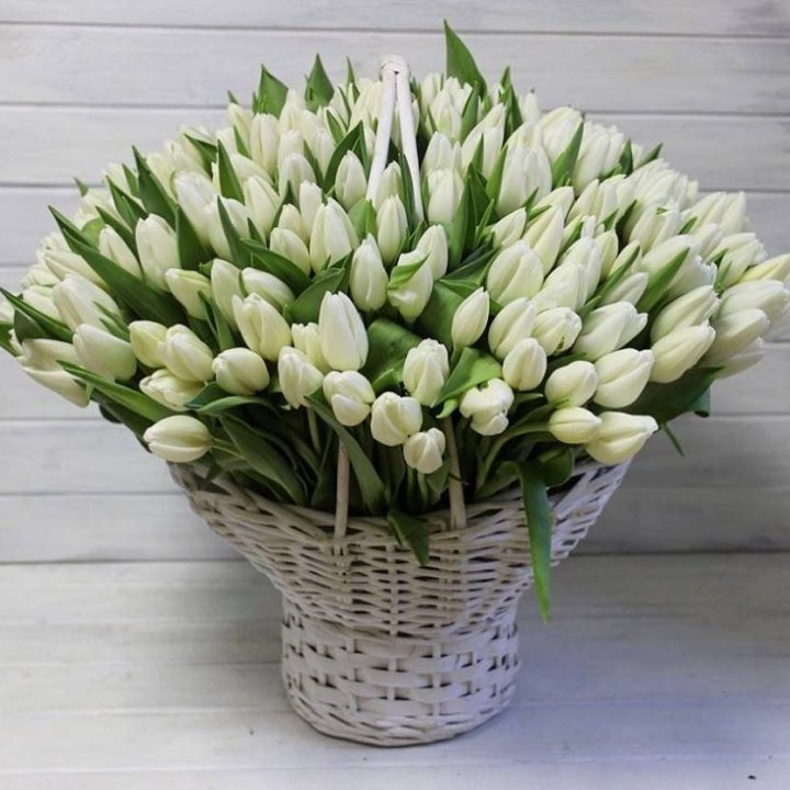 Корзина из 151 тюльпана в Рыбинске