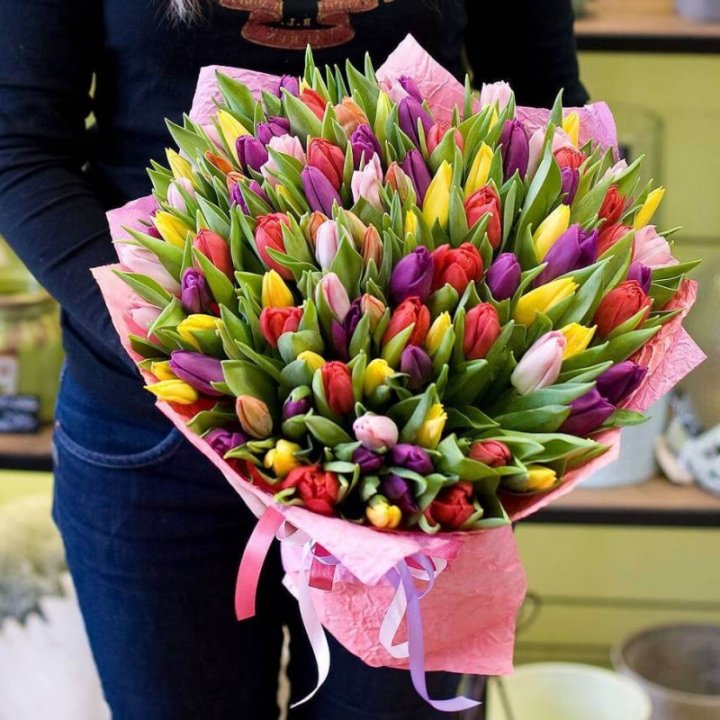 101 тюльпан "Джуси" в Рыбинске