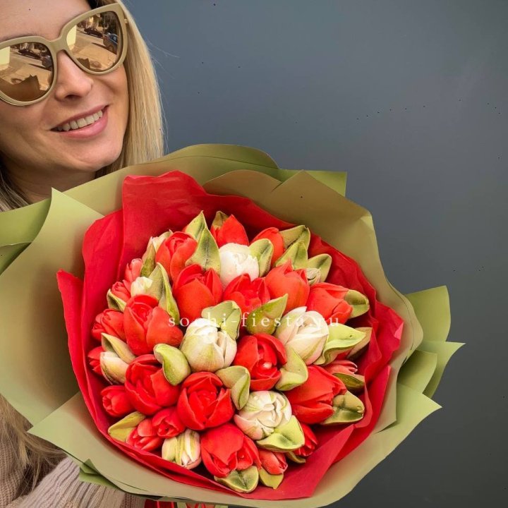 Зефирный букет из тюльпанов в Рыбинске